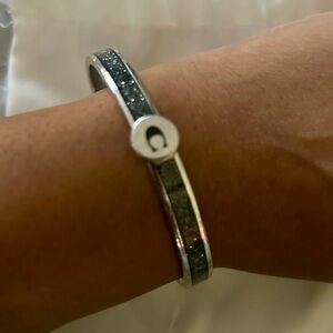 Coach Silver Bracelet w/ blue stones